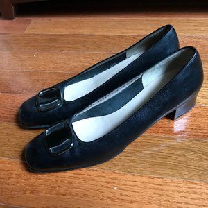 Black Salvatore Ferragamo boutique block heels